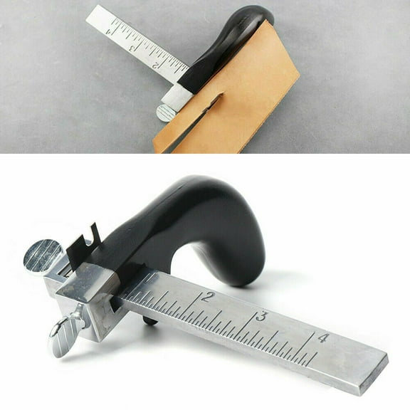 CNCEST Professional Leather Strap Cutter Tools DIY Belt Leather Hand Cutting Machine with 3 Blades