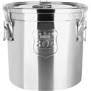 CNCEST Stainless Steel Airtight Canister,Cereal Container Metal Kitchen Storage Bucket with Buckle,Airtight Food Storage Cans for Rice,Water,Oil,Tea,Dog Food - Overflow Prevention 6L