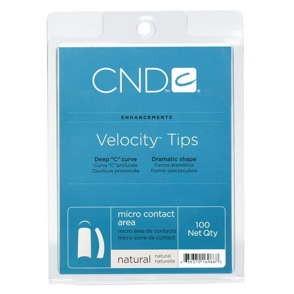 CND Creative Nail Design Nail Tips Velocity NATURAL Size 0-10 100ct/Tray
