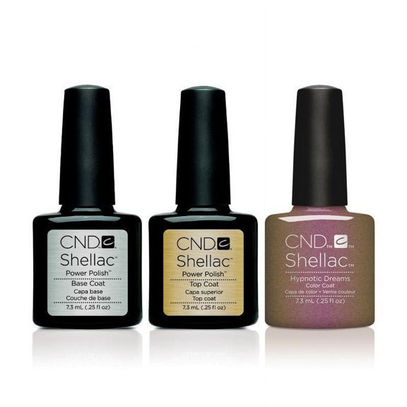 CND Creative Nail Gel Polish Shellac Combo - Base, Top & Hypnotic Dreams 0.25oz/7.3mL