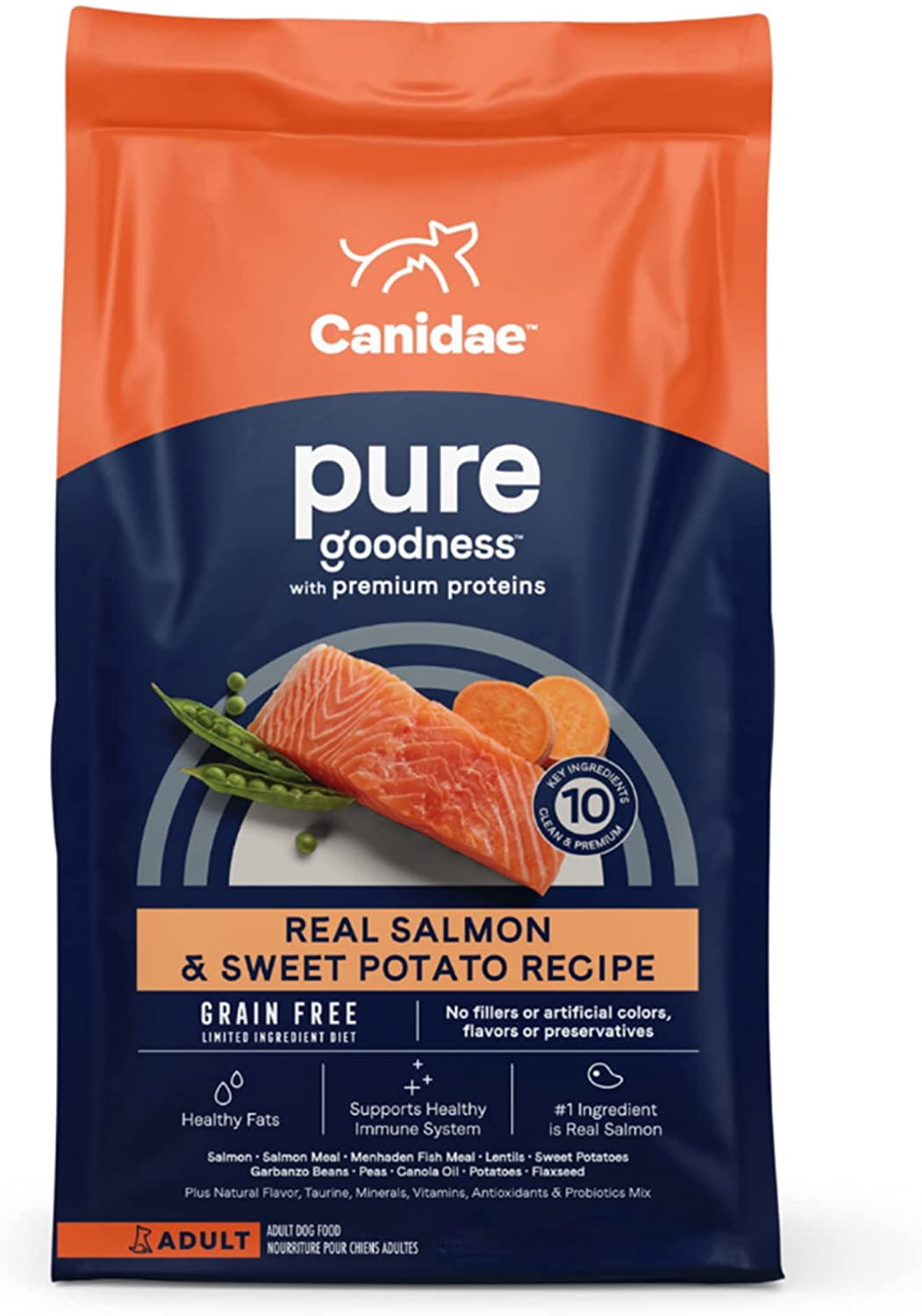 CND PURE SEA DRY DOG FD ADLT SLMN ASRTD