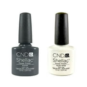 CND Shellac Nail Polish - Studio White + Asphalt