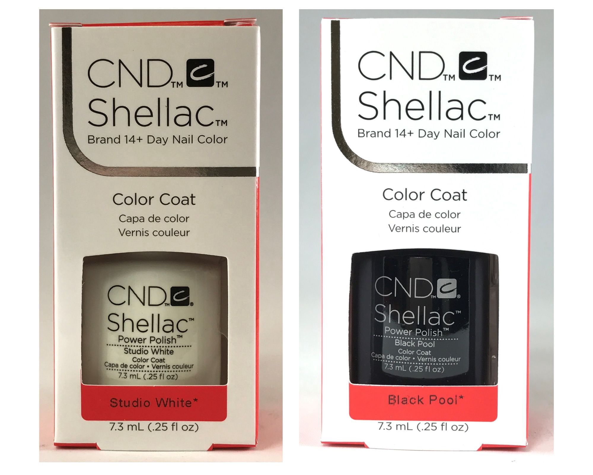 CND Shellac Nail Polish - Studio White + Black Pool