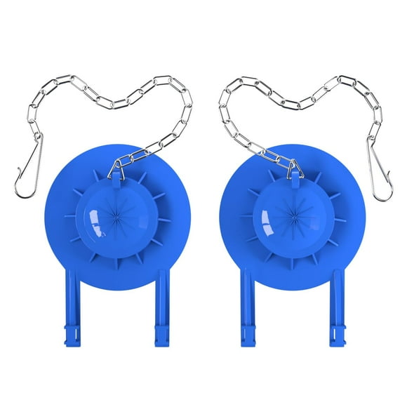CNDRLEF Universal 2-Inch Toilet Flapper Replacement, 2-Pack Soft PVC Thick Flapper with Stainless Steel Chain & Hook, Fits 2" Flush Valve (Blue)