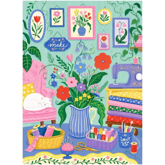 CNDRLEF Floral Hobby Room 500 Pieces Jigsaw Puzzle for Adults, Perfect for Pet Lovers