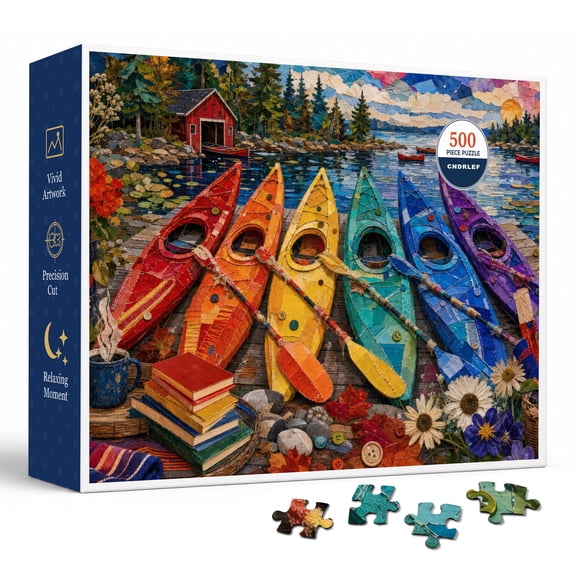 CNDRLEF Lakeside Kayaks 500 Pieces Jigsaw Puzzle for Adults, 20.5 x 15 in