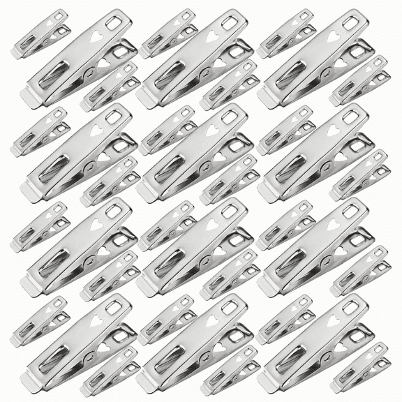 CNDRLEF Stainless Steel Clothespins, 50 Pack Heavy Duty Metal Laundry Clips for Clothesline, Snack Bags, Towels, Notes and Photos