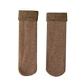 thumbnail image 1 of CNEJRHG 1/2/3Pairs Double Velvet Crew Above-Ankle Socks Plush Lined Mid Calf Socks Thermal Socks Thickening Winter Cold Weather Warm Soft Skiing Snow Socks Coffee 1Pair, 1 of 4