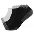 thumbnail image 1 of CNEJRHG 1/6Pairs Cotton Ankle Socks for Men Women Low Cut No Show Socks Unisex Non Slip Grip Socks Reinforced Heel Boat Socks For Daily Walking Performance White&Black#1 6Pairs, 1 of 6