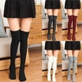 thumbnail image 1 of CNEJRHG 1 Pair Knit Long Boot Socks for Women Winter Over The Knee Socks Warm Cozy Soft Thick Thigh-High Women Cotton Stocking Black, 1 of 7