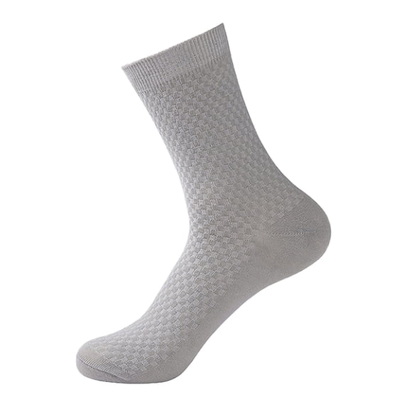 CNEJRHG 1 Pair Mens Dress Socks Bamboo Rayon Crew Socks Summer Fall Mid-Calf Anti-Odor Sweat Wicking Business Casual Socks Grey