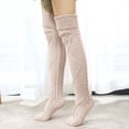thumbnail image 1 of CNEJRHG 1 Pair Women's Cable Knit Thigh High Boot Socks Extra Long Boot Stocking Winter Knee High Leg Warmers Beige, 1 of 3