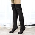 thumbnail image 1 of CNEJRHG 1 Pair Women's Cable Knit Thigh High Boot Socks Extra Long Boot Stocking Winter Knee High Leg Warmers Black, 1 of 3