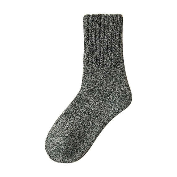 CNEJRHG 1 Pair Womens Mens Acrylic Knit Crew Socks Winter Thermal Boot Insulated Heated Socks For Unisex Cold Weather Outdoor Activities Mid Calf Ankle Socks Army Green