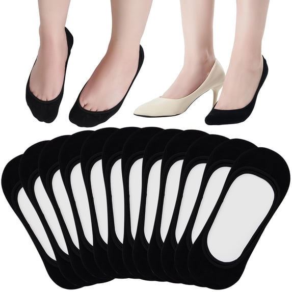 CNEJRHG 12 Pairs No Show Socks for Women Flat Low Cut Invisible Non Slip Socks Ultra Ankle Liner Footies Anti-slip Hidden Socks Black