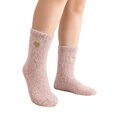 thumbnail image 1 of CNEJRHG 1Pair Love Heart Printed Plush Fuzzy Crew Socks for Women,Soft Mid Tube Floor Coral Fleece Sock,Womens Winter Warm Sleeping Stockings Home Plush Slipper Socks Pink, 1 of 3