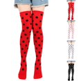 thumbnail image 1 of CNEJRHG 1Pair Polka Dots Printed Over The Knee Socks for Women, Thigh High Long Boot Stockings for Women, Festival Dress Up Cotton Socks Christmas Gift Beige, 1 of 4