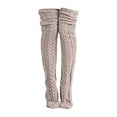 thumbnail image 1 of CNEJRHG 1Pair Womens Cable Knit Over The Knee Socks Slouch Stackable Thigh High Long Tube Socks Non Slip Slim Fall Winter Warm Leg Stocking Khaki, 1 of 4