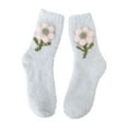 thumbnail image 1 of CNEJRHG 1Pair Womens Fluffy Thermal Socks Flower Non Slip Home Socks for Women Men Ankle Fuzzy Socks Thick Warm Slipper Socks Mid Calf Coral Velvet Floor Socks Blue, 1 of 3