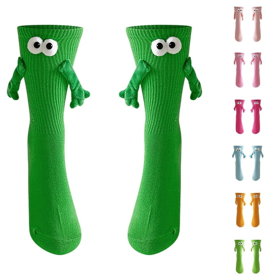 CNEJRHG 1Pairs Hand Holding Socks for Women Men Funny Couple Pull Mid Tube Socks for Women Girls Birthday Anniversaries Gift Green