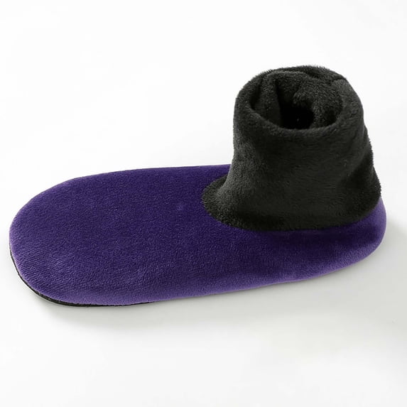 CNEJRHG 1Pairs Womens & Mens Winter Home Socks Slipper Socks Floor Dance Socks Padded Thickened Warm Cozy Fleece Booties with Non Slip Bottom Purple