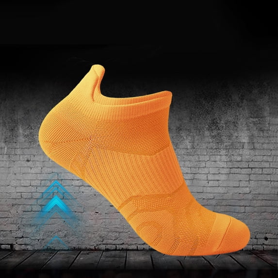 CNEJRHG Ankle Athletic Socks For Men Women Low Cut Socks Thin Socks Shallow Cut Cushioned Breathable Socks Quick Drying Boat Socks Orange