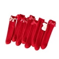 thumbnail image 1 of CNEJRHG Christmas Bow Red Stockings for Women Autumn Winter Warm Soft Knit Long Stockings Cute Festive Bow Decor Thermal Socks Cozy Casual Crew Socks Red, 1 of 7