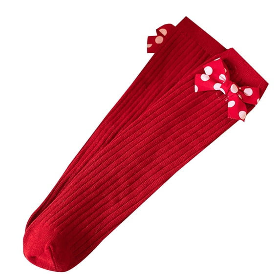 CNEJRHG Christmas Bow Red Stockings for Women Autumn Winter Warm Soft Knit Long Stockings Cute Festive Bow Decor Thermal Socks Cozy Casual Crew Socks Red Bowknot5