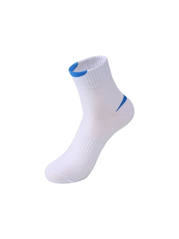 Cotton Running Hiking Crew Socks for Women Men 1Pair Compression Support Breathable Above Ankle Cushion Moisture Wicking Mid Tube Socks White