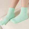 thumbnail image 1 of CNEJRHG Fuzzy Socks for Women Sleep Chenille Socks Warm Comfy Fluffy Coral Velvet Soft Mid Calf Cloud Fleece Socks Green, 1 of 3
