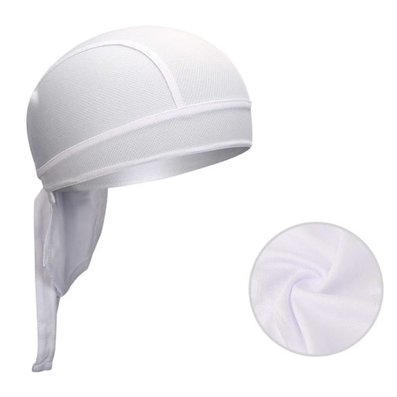 CNEJRHG Women's Men's Cooling Do Rags Sweat Wicking Skull Caps Rag Breathable Motorcycle Dew Head Wrap White