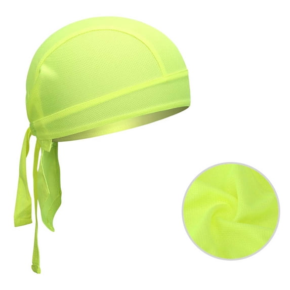 CNEJRHG Women's Men's Cooling Do Rags Sweat Wicking Skull Caps Rag Breathable Motorcycle Dew Head Wrap Yellow