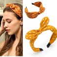 thumbnail image 1 of CNEJRHG Women's Polka Dot Bow Headbands 50s 80s outfits Hairband Elastic Non Slip Head Wrap Party Vintage Costume Hair Hoop Yellow, 1 of 3