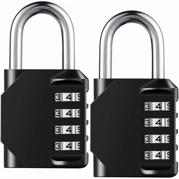 CNF Combination Lock Resettable 4 Digit Padlock with Combination, AIHYTU Waterproof and Heavy Duty Combination Padlock Outdoor for School Gym Locker, Fence Gate,Toolbox,Employee Hasp Locker – 2 Pack