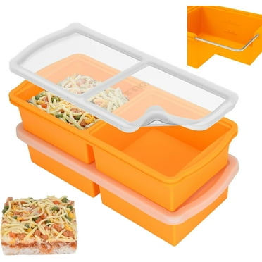 Oven Safe Silicone Freezer Trays 2-Pack Silicone Freezer Trays With Lids | Extra Large 500ml Soup & Stew Containers | Freezer To Oven Safe Oven Dishwasher Safe Freezer Containers