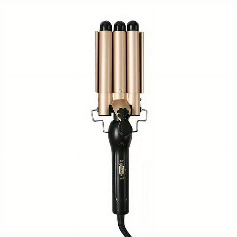 CNFJPT Korean style Water Ripple Hair Curler Ceramic Tourmaline Three tube Curling Iron With Two speed Temperature Adjustment Portable And Heats Quickly Walmart