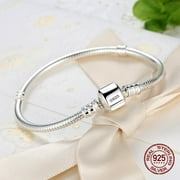 CNFJPT Original Fine Jewelry 925 Sterling Silver Charm Bracelet Soft Smooth Snake Bone Bracelets
