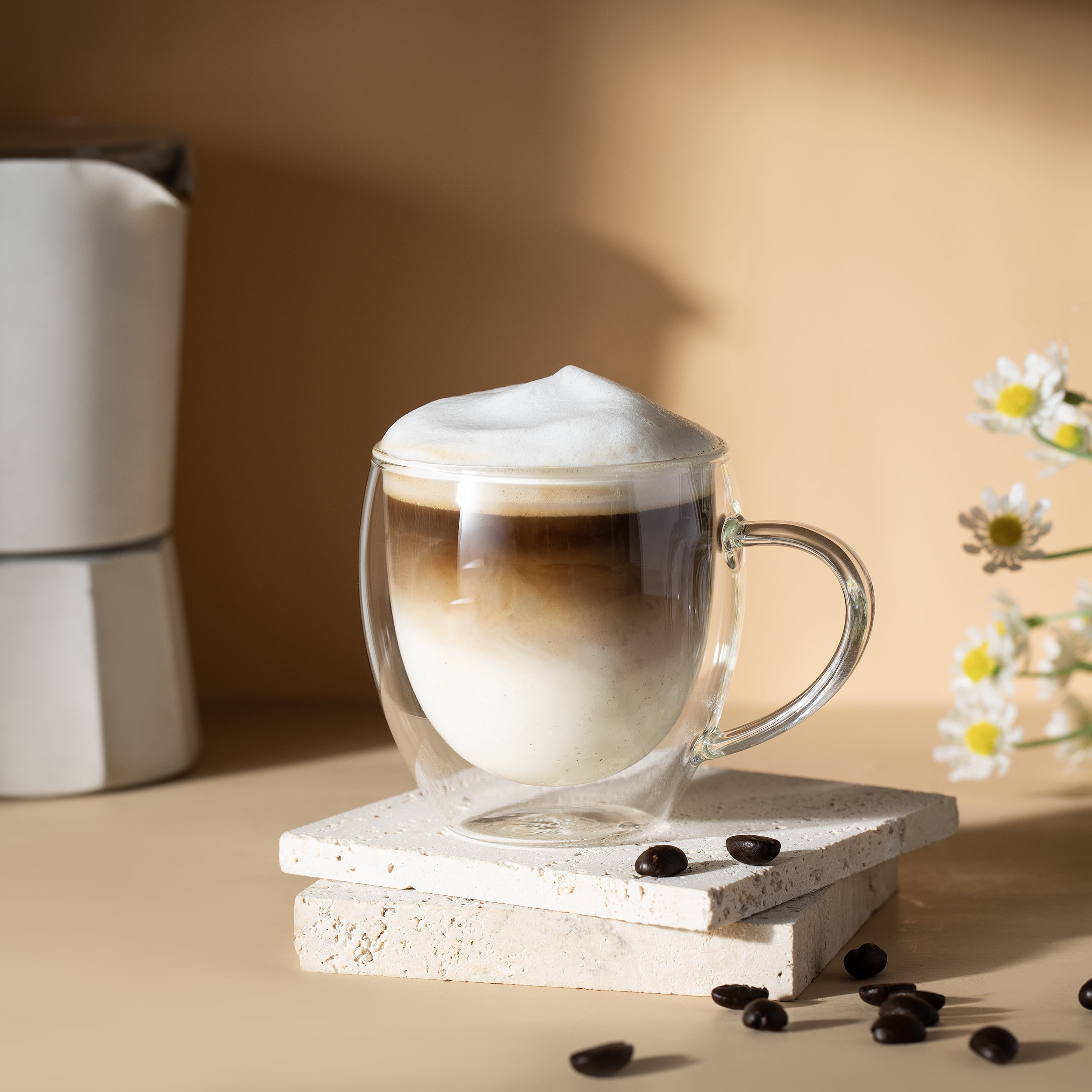 CnGlass 5 oz Borosilicate Glass Double Wall Insulated Coffee Mugs Set of 4  - Walmart.com