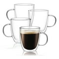 thumbnail image 1 of CNGLASS Large Glass Coffee Mugs 17oz,Double Walled Insulated Glass Coffee Cups with Handle,Clear Coffee Glass,Cappuccino Cups,Tea Cups,Latte Cups,Beverage Glasses Heat Resistant,Set of 4, 1 of 7
