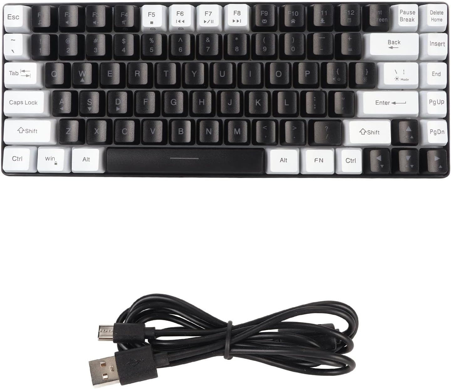 CNIDFGKSH Mechanical Keyboard 80% Wired, 84 Keys Gaming Keyboard White