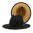 thumbnail image 1 of CNJKEHIUV Under 8$ Hot Sales Summer Sales Men Women Wide Brim Fedora Hat, Classic Solid Panama Jazz Hat, Casual Lightweight Two Tone Style Dress Hat for Daily Travel Party Brown One Size, 1 of 3