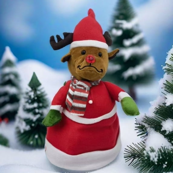 CNJKEHIUV Christmas Hat Under $10 Musical Christmas Hat Moving Dancing Plush Santa Hat