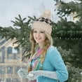 thumbnail image 1 of CNJKEHIUV Christmas Hat Under $3 Christmas Snowflake Knit Beanie With Pom Pom Warm Winter Hat, 1 of 6
