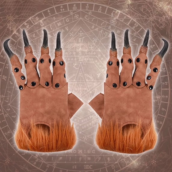 CNJKEHIUV Halloween Gloves Under $6 Halloween Furry Dragon Claw Gloves Animal Cosplay Costume Accessory