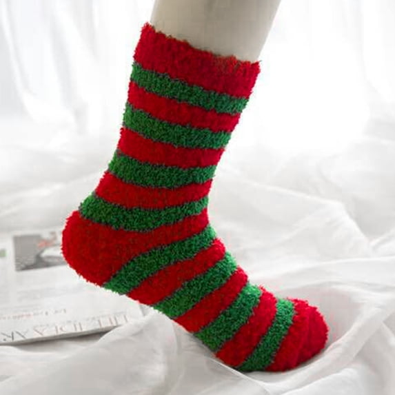 CNJKEHIUV Socks Under $1 Womens Fuzzy Slipper Socks Cartoon Print Non Slip Indoor Christmas Holiday Home Sleeping Gift