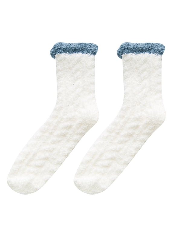 Socks Under $1 Womens Fuzzy Slipper Socks Coral Velvet Fuzzy Cartoon Non Slip Indoor Christmas Holiday Home Sleeping Gift