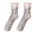 thumbnail image 1 of CNJKEHIUV Socks Under $2 Womens Fuzzy Slipper Socks Coral Velvet Fuzzy Cartoon Non Slip Indoor Christmas Holiday Home Sleeping Gift, 1 of 2