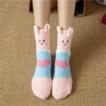 thumbnail image 1 of CNJKEHIUV Socks Under $1 Cute Fleece Crew House Socks, Soft Fuzzy Plush Lounge Socks with Cartoon Animal Print, Warm Cozy Mid‑Calf Indoor Sleeping Socks, 1 of 5
