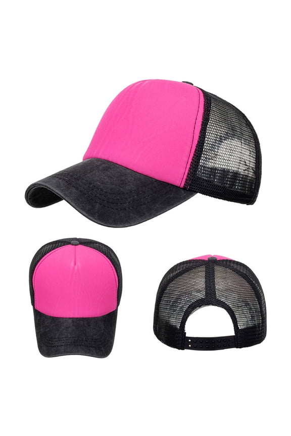 Under 5$ Hot Sales Summer Sales Fashion Women Men Sport Hit Color Breathable Beach Baseball Cap Hip Hop Hat Sun Hat Hot Pink