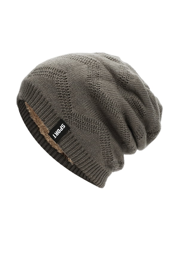 Under 5$ Hot Sales Summer Sales Womens And Mens Warm Knitted Hat Mens Soft Wavy Sweater Hat Thickened Hat Khaki